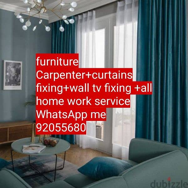 curtains, tv,photo frame fix in wall/drilling work/Carpenter working 2