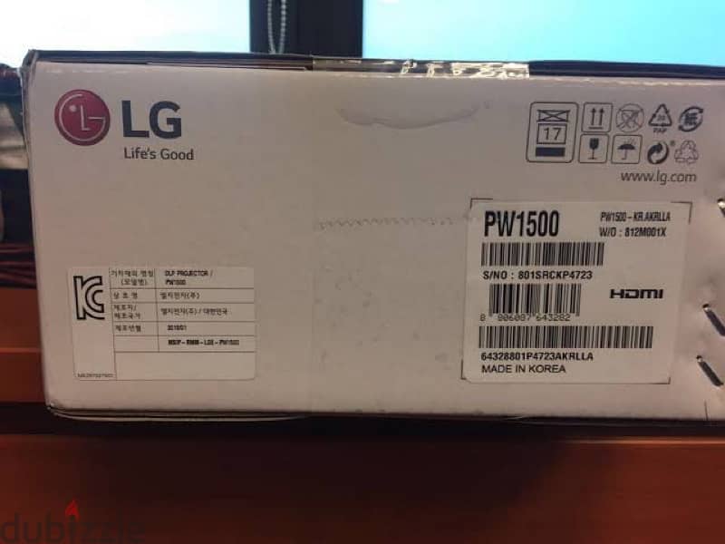 LG MiniBeam PW1500 (1500 lumen 3D ready LED Protector Made in Korea 3