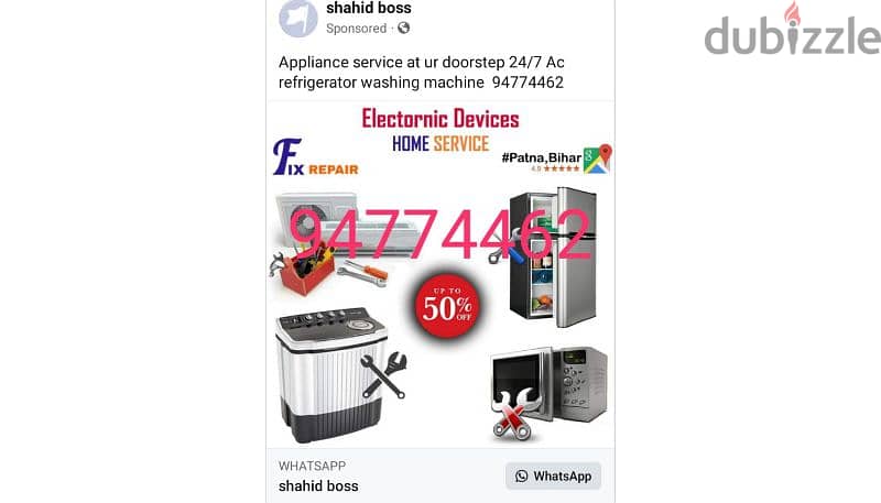 Ac service refrigerator repair and automatic washing machine repairing 0