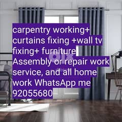 curtains,tv,photo frame fix in wall/drilling work/Carpenter/ikea fix