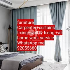 curtains,tv,photo fix in wall/drilling work/Carpenter/repair/ikea fix