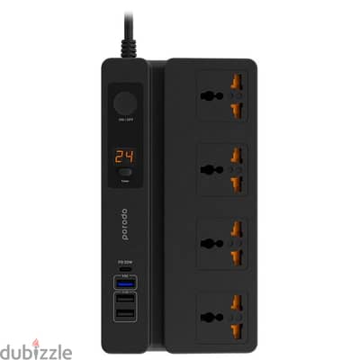 Porodo 4 AC 3 USB C pd 35w multiport socket 3m 3000w UK (New Stock!)