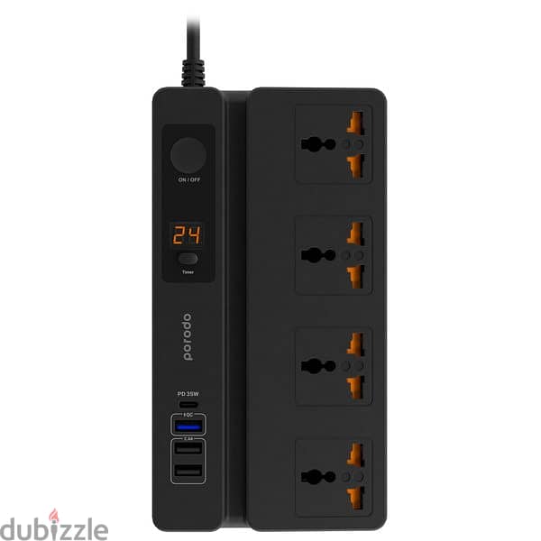 Porodo 4 AC 3 USB C pd 35w multiport socket 3m 3000w UK (New Stock!) 0