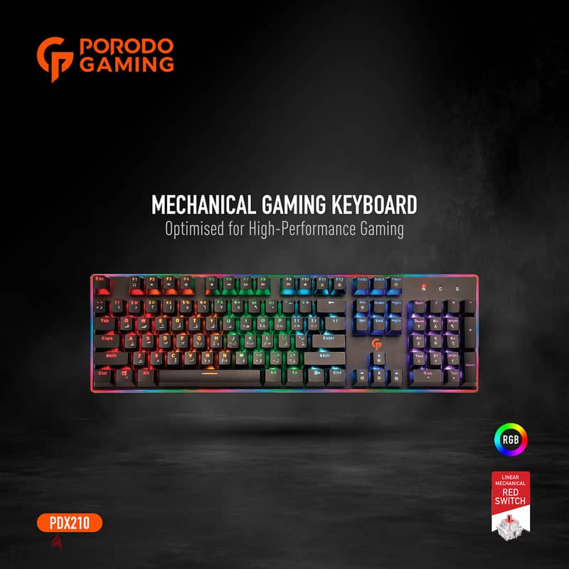 Porodo Gaming mechanical keyboard pdx210 (New Stock!) 0