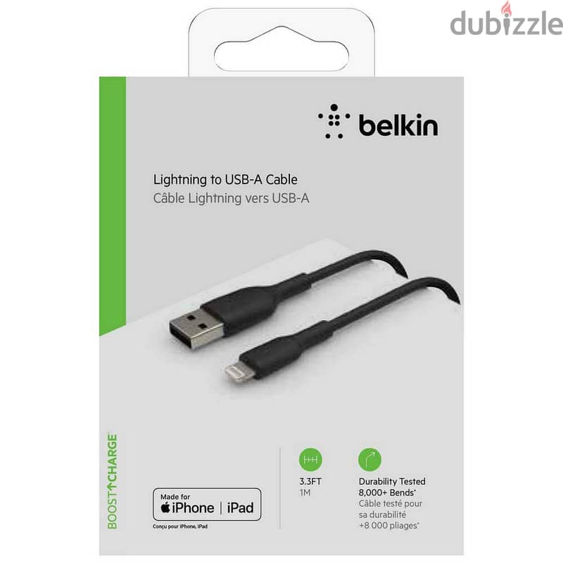 Belkin Boost charge lightning to USB-A Cable BLACK 1M (BoxPacked) 1