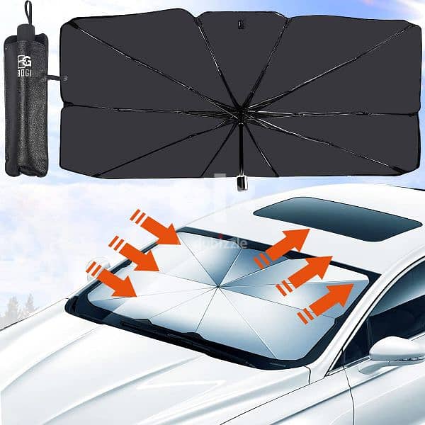 Car foldable sunshade umbrella مظلة أو شمسية للسيارة بتصميم قابل للطي 1
