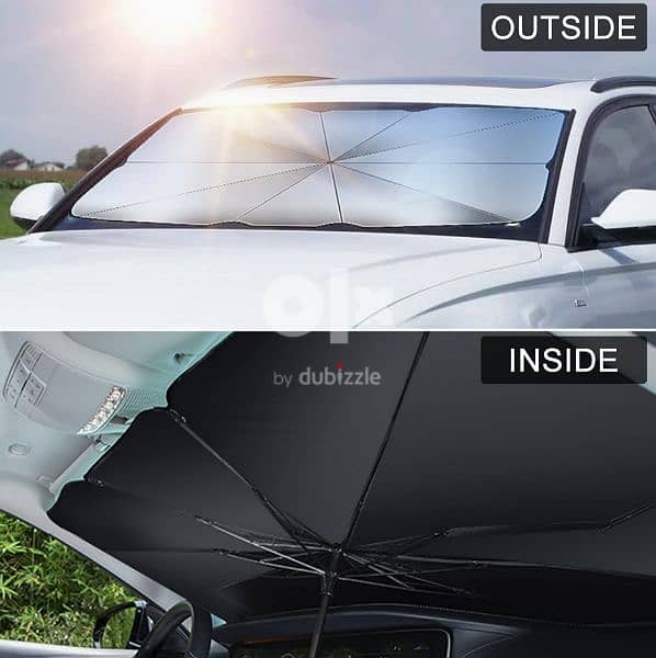 Car foldable sunshade umbrella مظلة أو شمسية للسيارة بتصميم قابل للطي 3