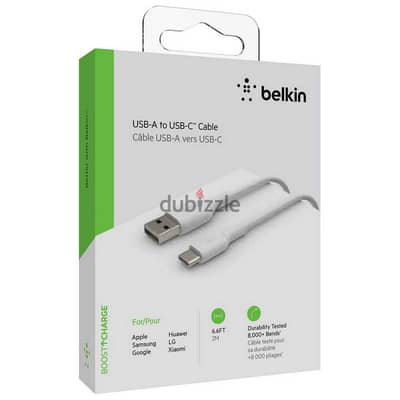 Belkin Boost charge lightning to USB-A Cable WHITE - 1M (Box-Pack)