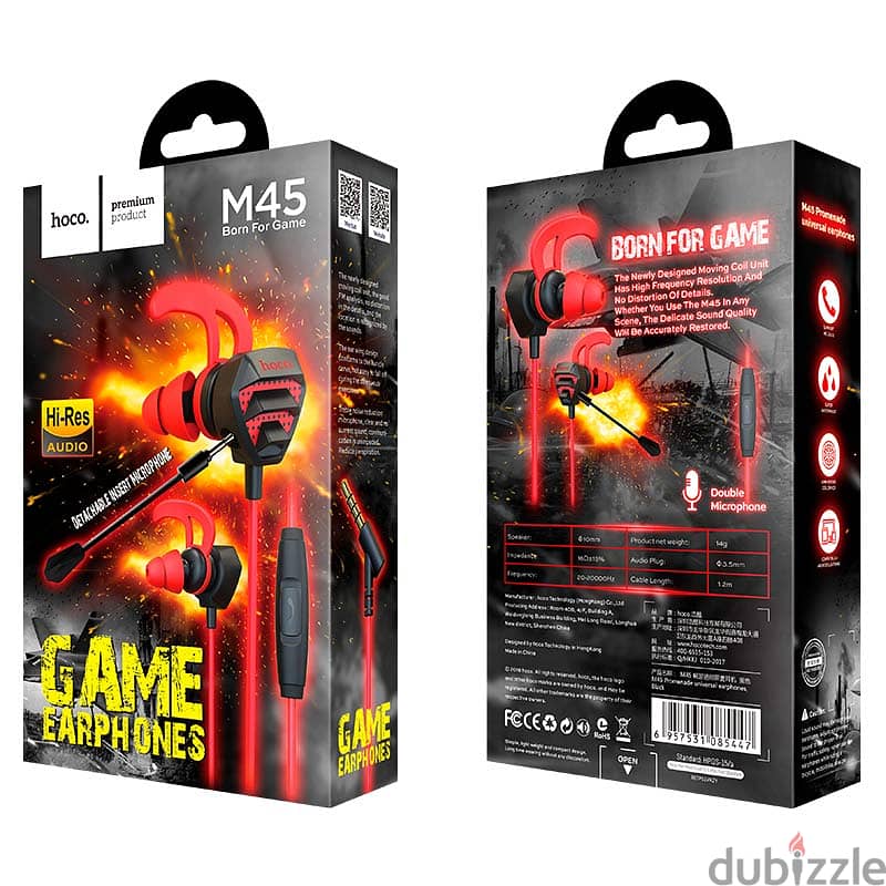 Hoco Game Earphones M45 with Mic (New Stock!) 1