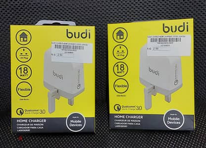 New BUDI 18W Home Charger 1USB PORT, in sealed original box