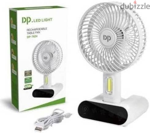 DP Portable Rechargeable Fan with Light DP-7624 (Box-Pack) 1