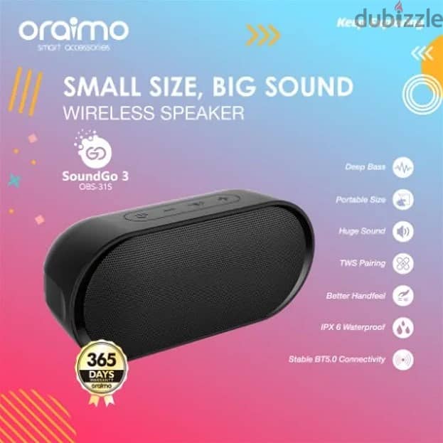 Oraimo-OBS 31S Portable Wireless Speaker (New-Stock!) 1