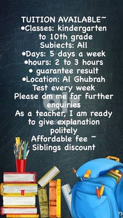 Tuition available kindergarten to grade 10 guaranteed result