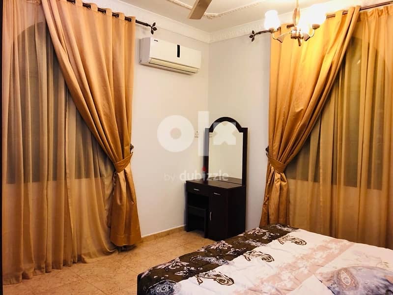 fully furnished 1BHK flat for rent al azaiba naer al meera hyper marke 9