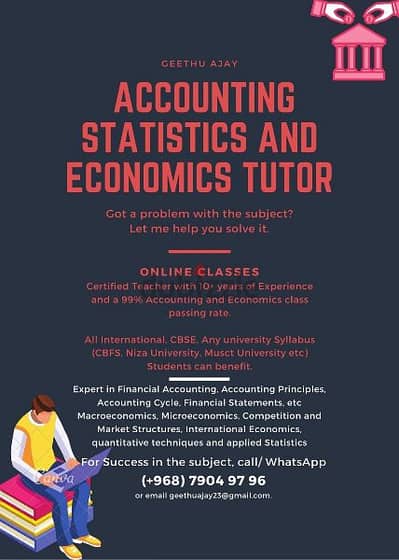 Tuitions for Accountancy, Economics, Statistics & Mathematics