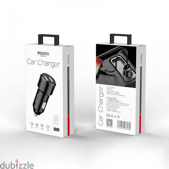 YESIDO CAR CHARGER Y34 (Box-Pack) 2