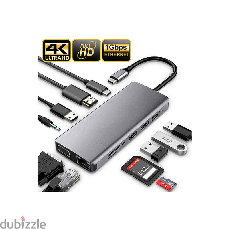 Powerology 11 in 1 USB-C Hub p11chbgy (Brand-New-Stock!) 1