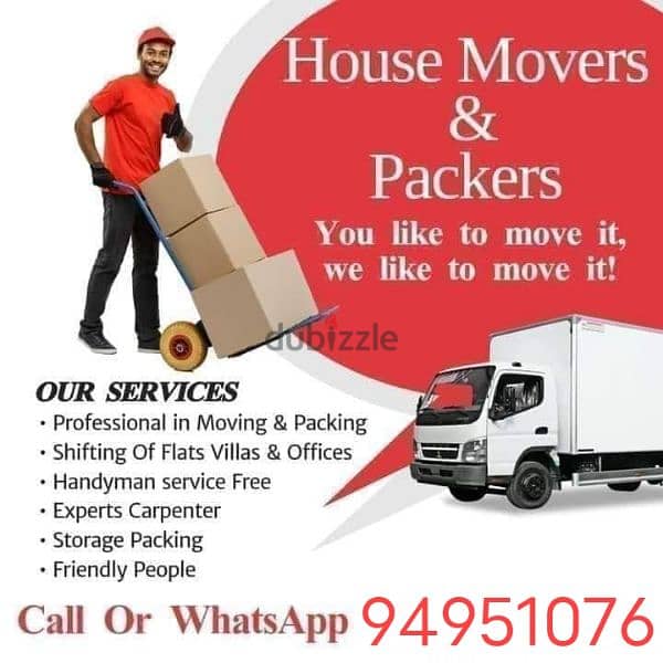 House, villas and offices shifting services are available at lowest 0