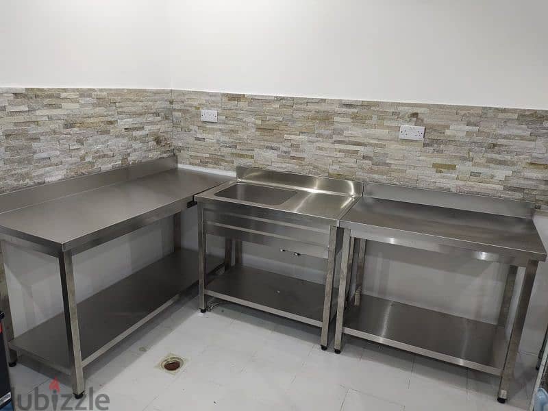 steel table sink kitchen hood fabricate and fixing 0