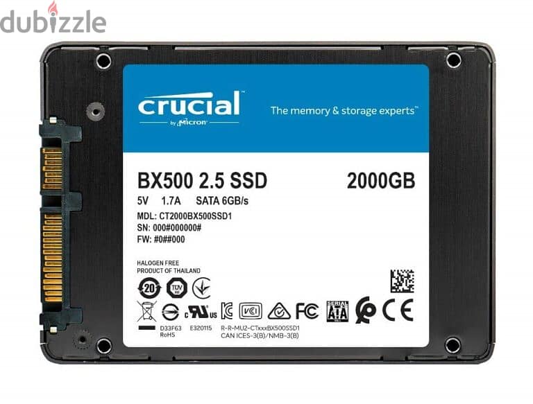 Crucial BX500 SSD 2000GB 2TB (New Stock!) 1
