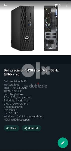 Dell precision 3420 i7 16gb 256+1tb 3