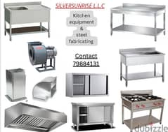 all Steel table sink kitchen hood ducting fabricate and fixing 0