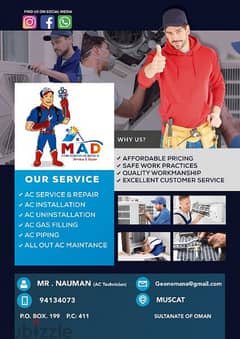 Qantab Muscat AC technician repair cleaning services