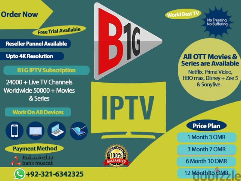 IP-TV 1 Year Subscription Available 24000+ Live Tv Channels 4k 3