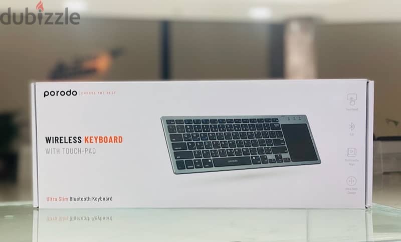 Porodo Wireless Keyboard With Touch-Pad Compatible with Mac/ Windows 1