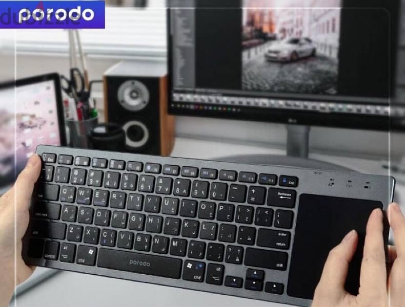 Porodo Wireless Keyboard With Touch-Pad Compatible with Mac/ Windows 3