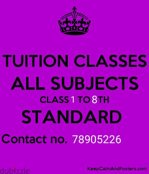 tuition for Indian school Lkg to  std 8th 0