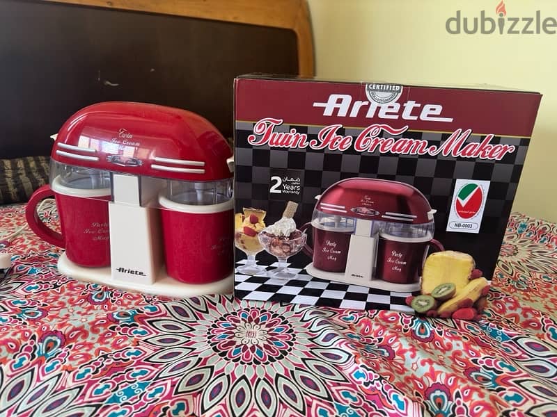 Urgent sale Ariete Twin Ice Cream Maker unused new 2