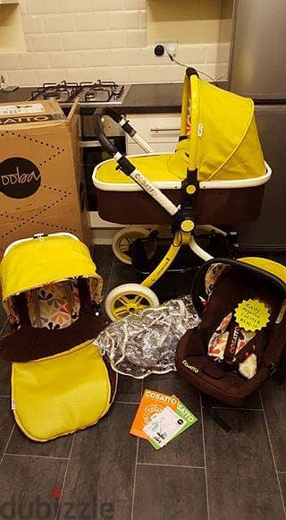 Luxury Heavy Duty 3 in 1 Baby Stroller With Portable Baby Cradle and C 0