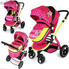 Luxury Baby Stroller 2 in 1 Newborn Pram Foldable Infant Pushchair Bas 3
