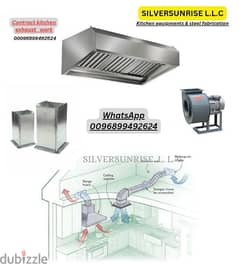 steel kitchen hood, duct and motor fixing
