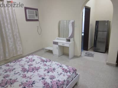 Furnished rooms, studio 1bhk near noor hypmkt ghubra lulu just 130rial