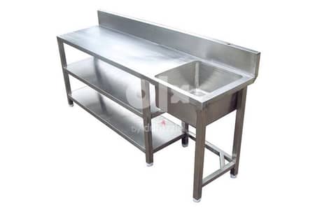 customizing stainless steel work table and sink