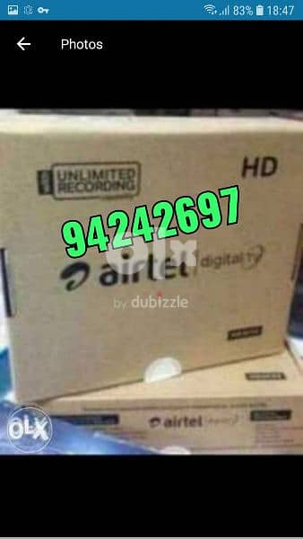 new HD Airtel Set top box with 6months malyalam tamil telgu