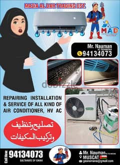 Professional work AC installation cleaning