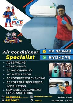 Air conditioner cleaning repair technician Muscat