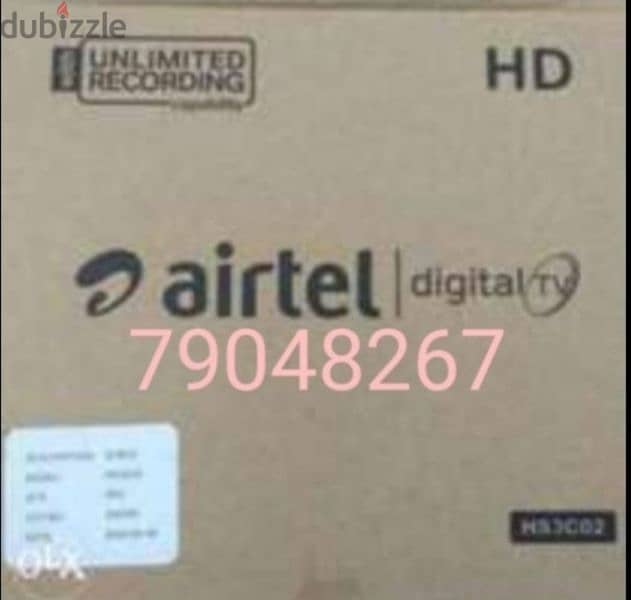 New Airtel Digital HD Receiver with 6months malyalam tamil 0