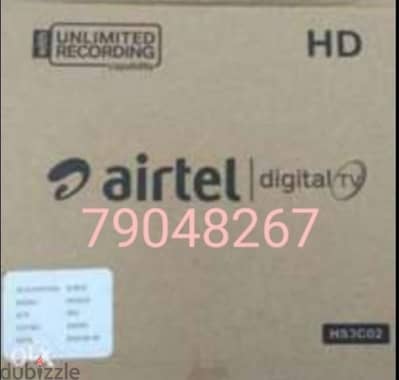 latest model Air tel HDD receiver with 6months south malyalam tamil