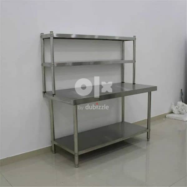 stainlesss steel table with over shelf 0