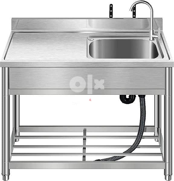 stainless steel kitchen sink and work table 0