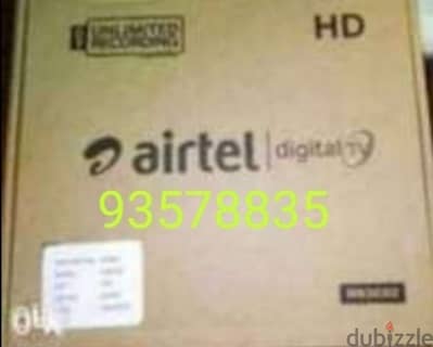 Full HDD Airtel set top box with 6months malyalam tamil telgu kannada