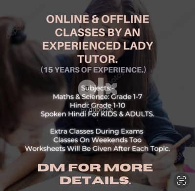 Maths,Science and Hindi tuition