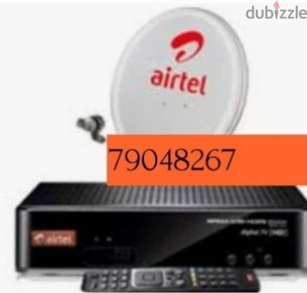 Full HDD Airtel set top box with 6months malyalam tamil telgu kannada 0