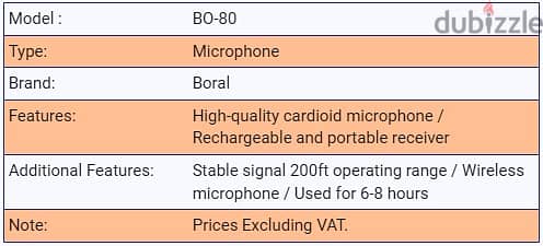 Borl professional universal Microphone BO-80 (New Stock!) 1