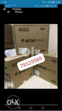 Airtel new Full HDD receiver with 6months south malyalam tamil telgu