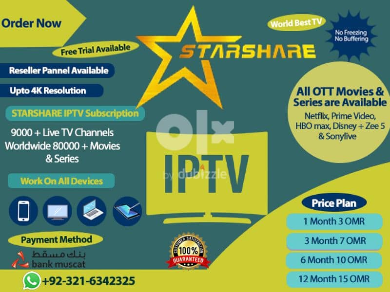 IP-TV Starshare Best In Class 2160p Quality Tv Channels 3